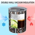 thumbnail image 2 of 12oz Coffee Tumblers Brown Striped Geometric Pattern Stainless Steel Vacuum Insulated Travel Tumbler Coffee Cups Mug with Lid and Straw with Cleaning Brush for Cold & Hot Drinks, 2 of 5