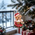 thumbnail image 5 of Christmas Acrylic Dog Ornament, 2D Flat Hanging Tree Pendant, Xmas Window Party Home Decor Use, 5 of 6