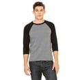 thumbnail image 1 of Bella + Canvas Unisex 3/4-Sleeve Baseball T-Shirt, 1 of 3
