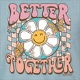 thumbnail image 6 of Wild Bobby Retro Better Together Daisy Smiley Face Checkered Background Vintage Men Premium Tri Blend Tee, Denim, X-Large, 6 of 6
