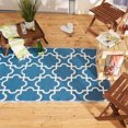 thumbnail image 4 of Indoor Outdoor 3 x 6 Foot Reversible Lattice Woven Rug, Blue (Used), 4 of 8