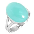 thumbnail image 1 of 925 Sterling Silver Ring For Women - Girls Aqua Chalcedony Gemstone Silver Ring Size 10.5 March Birthstone Elegant Silver Ring Size 10.5 Friendship Day Gift For Women 925 Silver Gemstone Jewelry, 1 of 5