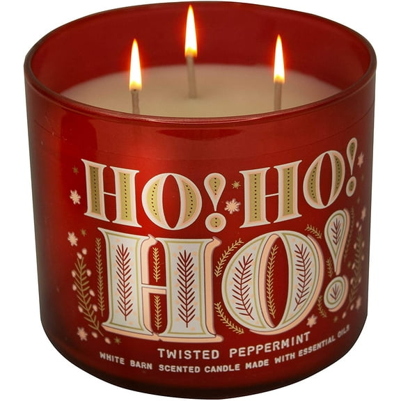 White Barn 3-Wick Candle w/Essential Oils - 14.5 oz - 2020 Holidays Scents! (Twisted Peppermint)