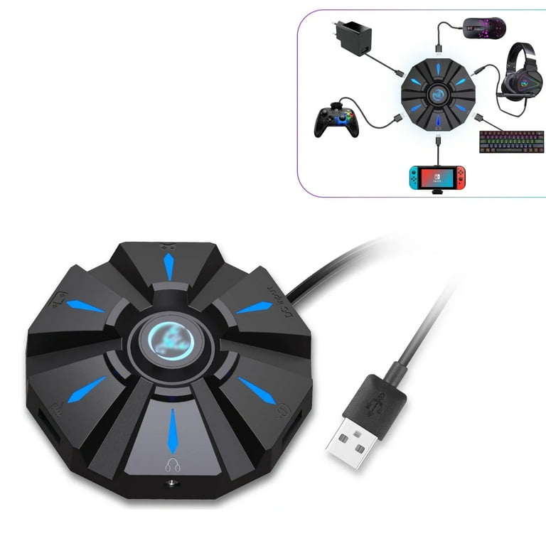 PC Controller Adapter for Switch, 6-in-1 Portable Mouse Keyboard