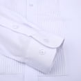 thumbnail image 5 of TANSILING Men's Pleated Front Tuxedo Dress Shirt with Bow Tie, White Formal Wedding Prom Dinner Shirt, 5 of 6
