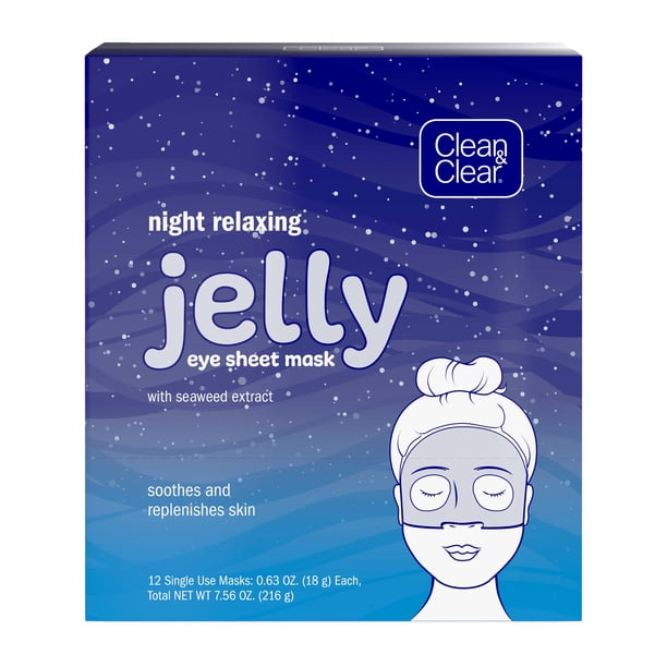 Clean & Clear Night Relaxing Jelly Eye Hydrogel Mask, 120.63 oz