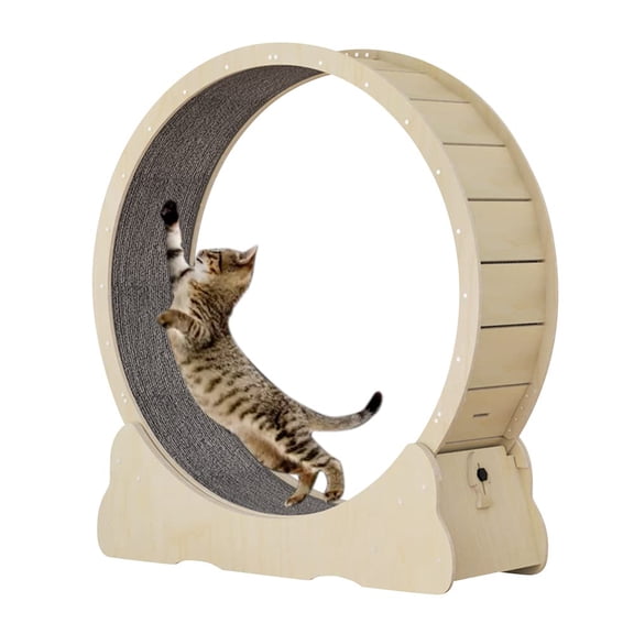 Cat Wheels For Indoor Cats 39'' Cat Exercise Wheel, Quiet Cat Treadmill For Cat Weight 17-25 Lbs, Cat Wheel For Fitness Weight Loss Device With Carpeted Runway, Cat Running Wheel Black Cat Toy(L)