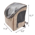 thumbnail image 3 of Sac à Dos pour Chien et Chat Approuvé par les Compagnies Aériennes pour Petits Chiens - Imperméable, Résistant aux Taches, Sac à Dos de Randonnée pour Chien avec Couverture en Filet, Ceinture - Brun Clair, 3 of 7