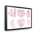 thumbnail image 3 of Designart 'Tropical Pink Watercolour Leaves On White I' Shabby Chic Framed Canvas Wall Art Print, 3 of 5