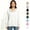 White, variant on Women's V Neck Notch Collar Pullover Hoodie, Fleece Oversized Hooded Sweatshirt with Kangaroo Pocket, Women's Plus, Size S-3XL