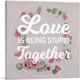thumbnail image 1 of ARTCANVAS Love Is Being Stupid Together Canvas Art Print - Size: 12" x 12" (0.75" Deep), 1 of 9