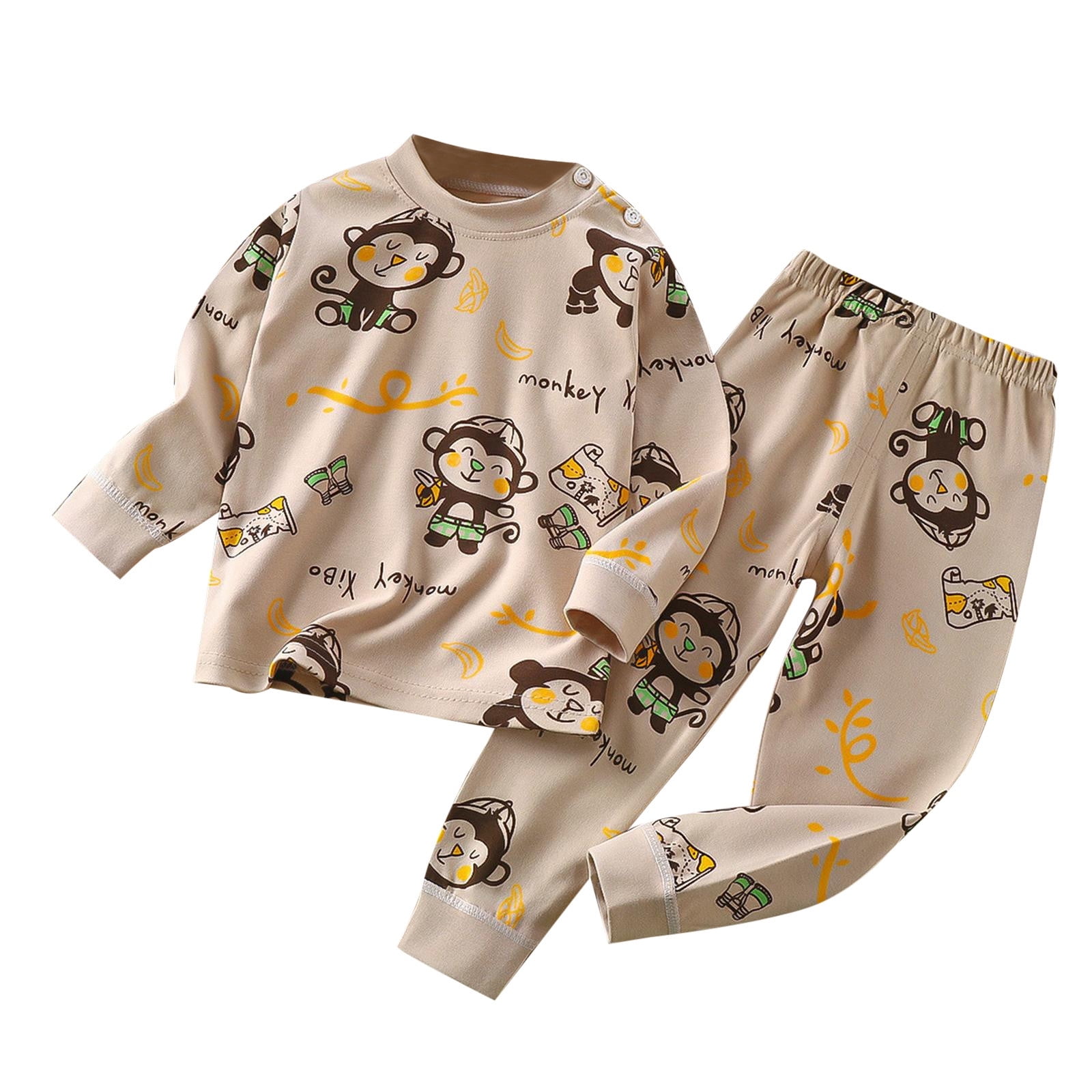 Nechology Big Kid Boys Pajamas Pajamas 5t Autumn Children s Underwear Cartoon Animal Cute Printing Set Baby Warm Boys And Boys Long Sleeve Kid Clothin