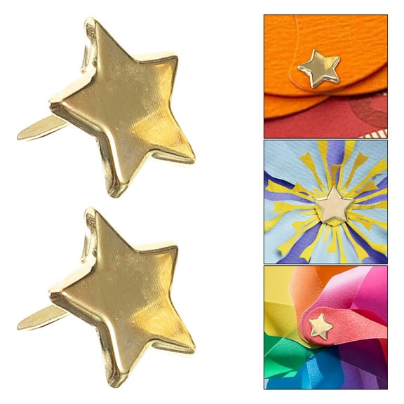 WHAMVOX  50 Pcs Brad Brads Craft Supplies Scrapbook Nail Child Golden