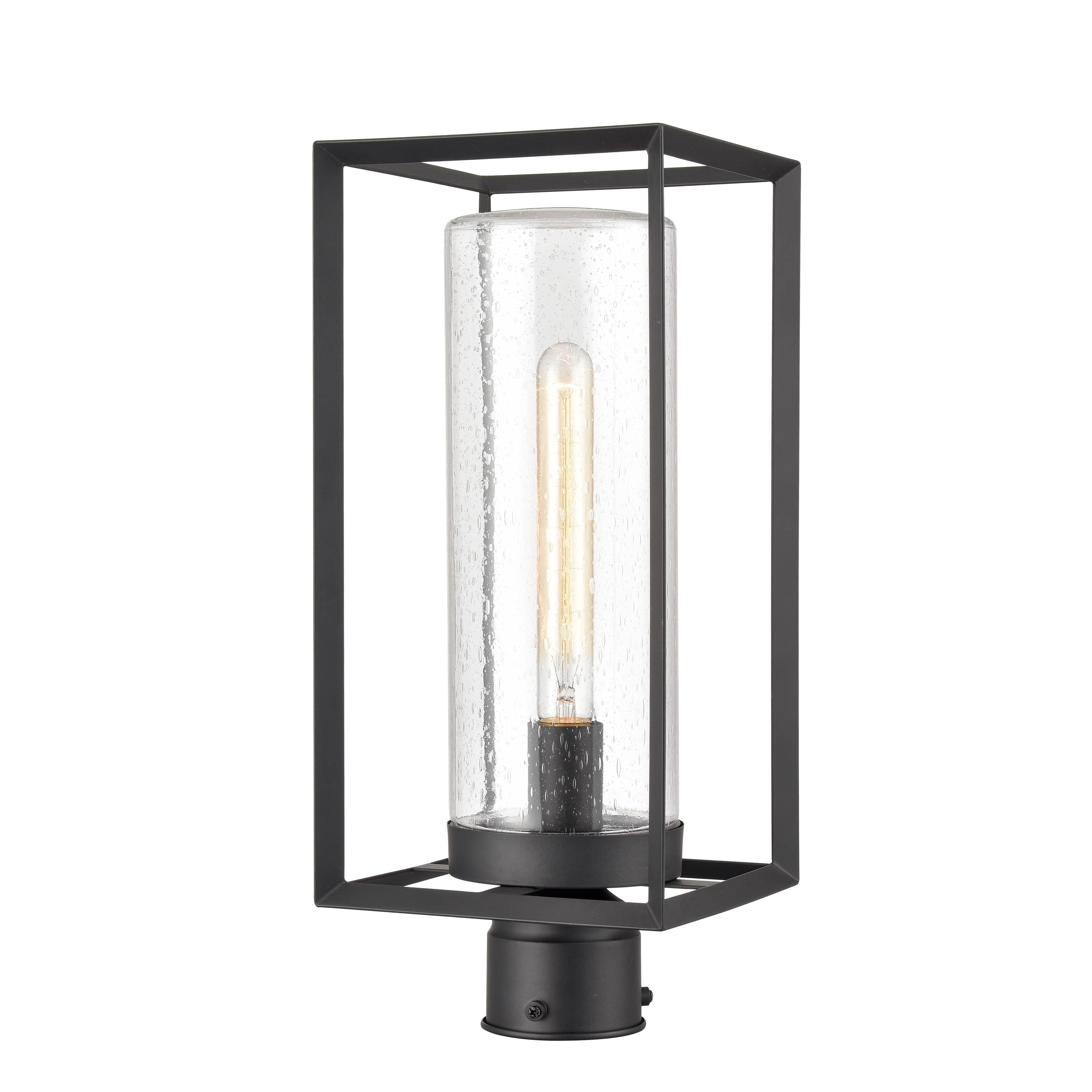 Millennium Lighting 4581-PBZ Wheatland - 1 Light Outdoor Post Lantern-17.63 Inches Tall and 7.5 Inches Wide   Powder Coat Bronze Finish with Clear Seeded Glass