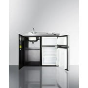 39 Wide All-In-One Kitchenette, stainless steel/black