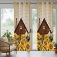 thumbnail image 5 of Outdoor Curtains for Patio Waterproof, Farmhouse Sunflowers Outdoor Privacy Panels Grommet, Vintage Roosters Farm Countryside Blackout Outside Curtains for Porch/Cabana 54"x84", 1 Panel, 5 of 8
