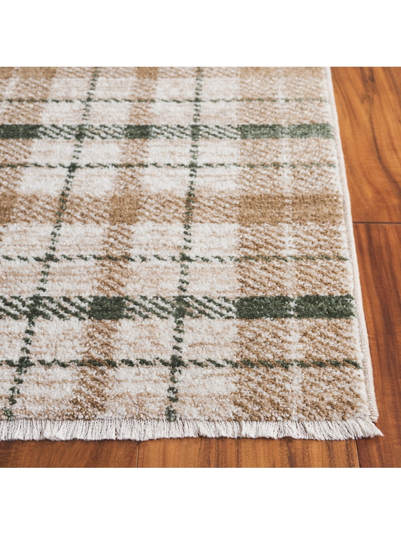 SAFAVIEH Oxford Plaids Paylynn Plaid Area Rug, Grey/Beige, 6'7