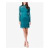 BETSEY JOHNSON Womens Teal Lace Long Sleeve Cocktail Dress Size 8