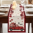 thumbnail image 3 of Table Runners 90 Inches Long Dress Scarves, Red Valentine's Day Farmhouse Coffee/Dining/Kitchen Table Runner for Living Room, Truck Plaid Love Heart Rustic 13x90 Inch, 3 of 9