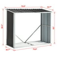 thumbnail image 2 of Royard Oaktree Metal Firewood Storage Shed, Galvanized Steel Outdoor Log Rack with Roof, Weather-Resistant Tool Shed Log holder with Foundation for Patio, Garden, Backyard, Lawn, Dark Grey, 2 of 7