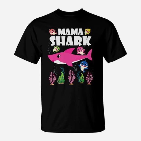 Cute Baby Sharks Lovely Mama Shark Funny Cool TShirt