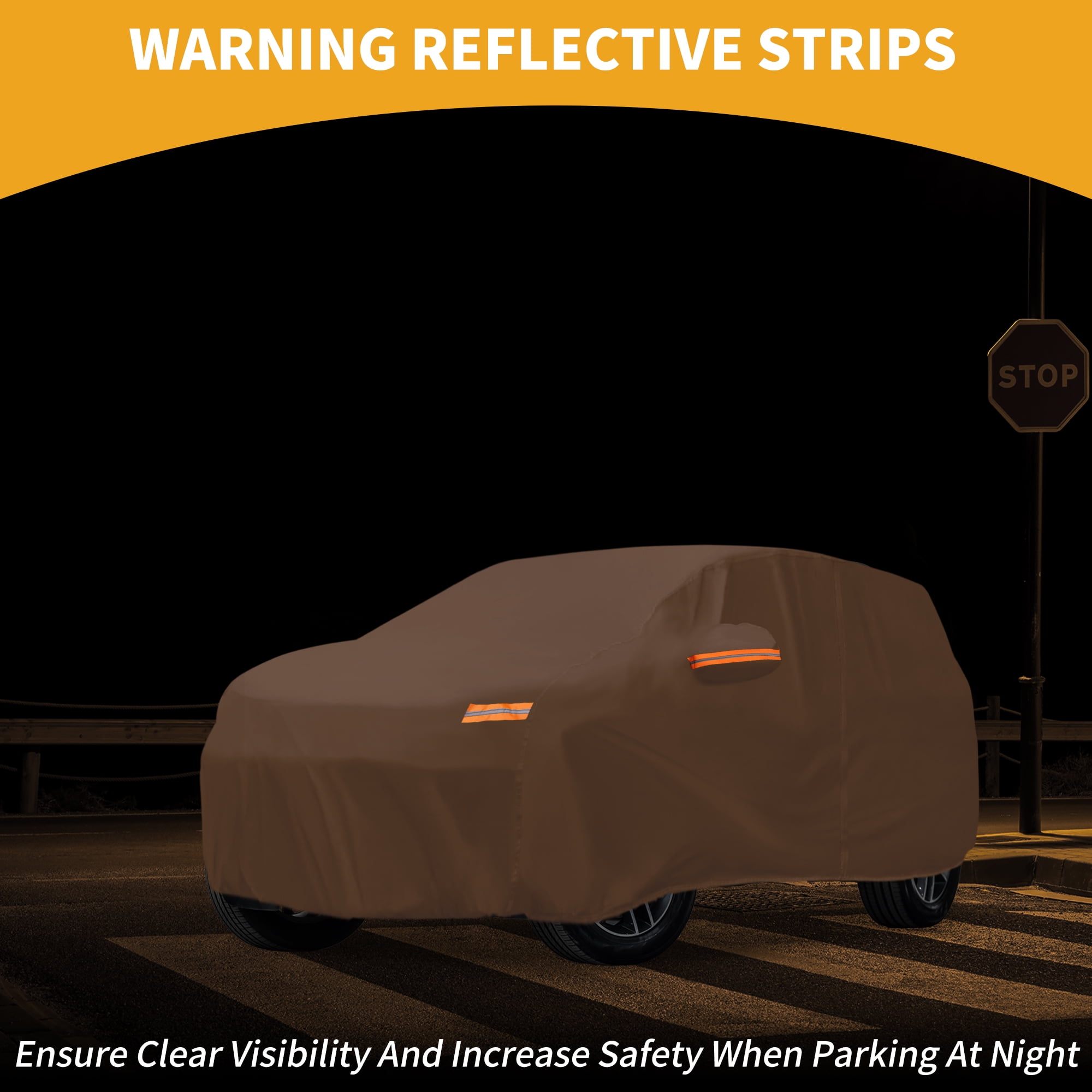 Unique Bargains Waterproof Car Cover for Lexus UX 210D-PU Orange with Zippers