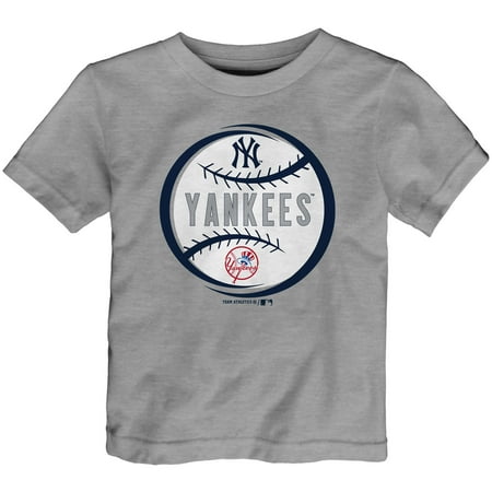 Mlb Circle - Toddler Heathered Gray New York Yankees Circle Logo T-Shirt