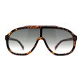 thumbnail image 1 of Iconic 80s Oversize Shield Racer Sport Plastic Sunglasses Tortoise Green, 1 of 4