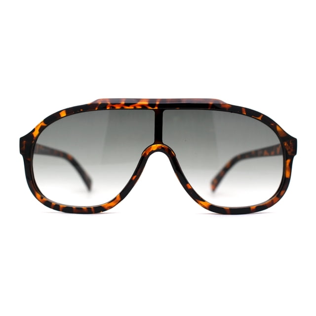 Lunettes de Soleil Sport Emblématiques Années 80 Oversize Shield Racer en Plastique Écaille Vert