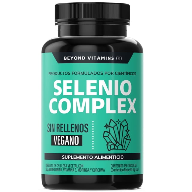 Selenio | Seleniometionina 240mcg Con Vitamina E, Moringa Y Raíz De Cúrcuma Capsulas (curcuminoides) | 100% Vegano Beyond Vitamins | Curcumina Sin Sabor | Vitaminas Mujer / Hombre - 180 Cápsulas
