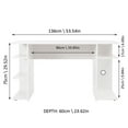 thumbnail image 4 of Madesa Large Modern Gaming Computer Desk 53 Inch with 5 Shelves Cable Management Student Study Wooden Table Home Office Gamer Desk for Kids and Adults - White, 4 of 8
