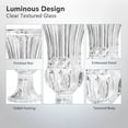 thumbnail image 5 of Elegant Clear Glass Vase, 5.9 x 11.6 in, Textured Crystal Fluted Design Decorative Tabletop Vase for Centerpieces, Weddings, Home Decor, 5 of 7