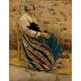 thumbnail image 2 of Max Liebermann 20x24 Black Ornate Framed Double Matted Museum Art Print Titled: An Old Woman with Cat (1878), 2 of 5