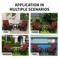 thumbnail image 4 of 3 Piece Outdoor Swivel Rocker Chairs, Swivel Glider Patio Chairs, Heavy Duty Patio Chairs 400 lbs with Side Table, Red, 4 of 11