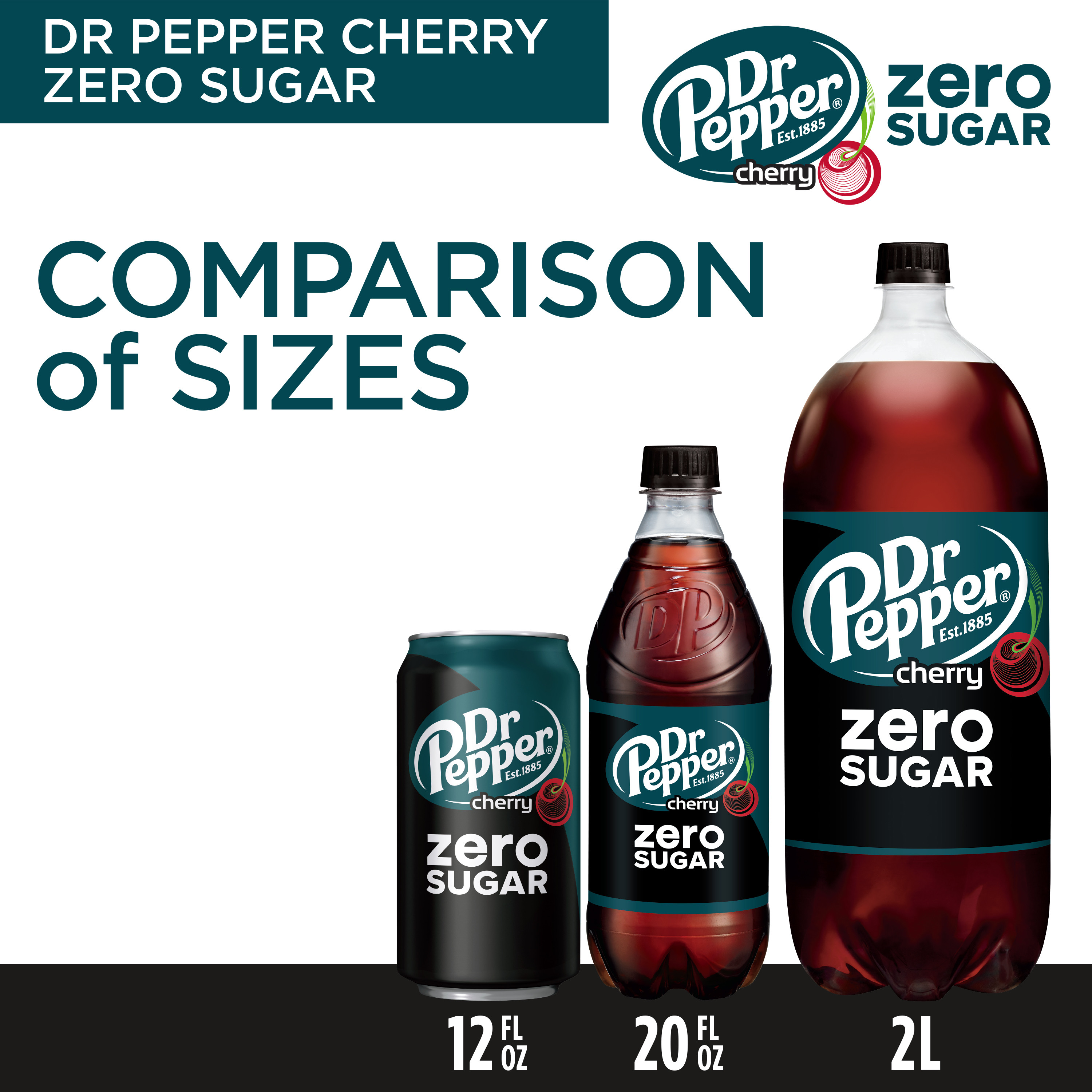 Dr Pepper Zero Sugar Cherry Soda Pop, 12 fl oz, 12 Pack Cans - image 3 of 12