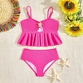 thumbnail image 5 of Kids Bathing Suits Girls Adjustable Strap Ruffled Swimsuits Girls 2 Piece Bikini Sets Kids Bathing Suits for Girls Size 5-6 Years, 5 of 9