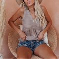 thumbnail image 5 of yillto Womens Crochet Tank Top Knit Sweater Hollow out Sleeveless Cover Up Summer Boho Tops V Neck Pullover, 5 of 5