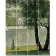thumbnail image 1 of Ceramic Tile Mural-Georges Seurat Waterfront Painting 209. 48" w x 60" h using (20) 12 x 12 ceramic tiles, 1 of 3