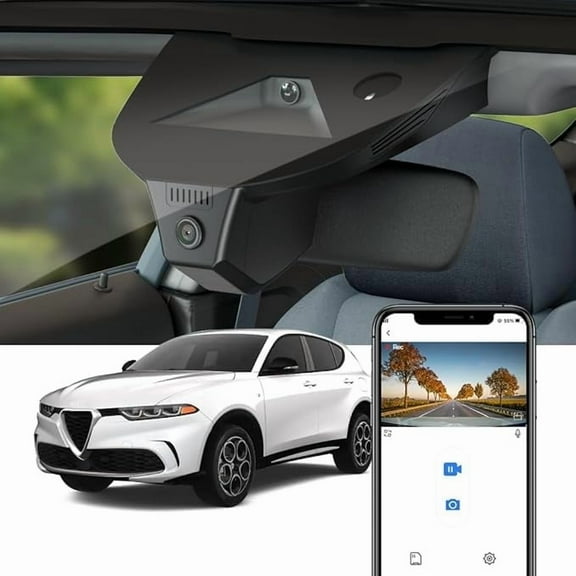 Fitcamx 4K Dash Cam for Alfa Romeo Tonale & Tonale Hybrid 2022-2025 Veloce Speciale Ti Sprint, OEM Look, Built-in WiFi & APP, Plug & Play, 64GB Card