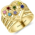 thumbnail image 2 of YUPPOLKR Family Tree Ring Personalized Mother Ring 1-8 Birthstones Heart Rings Tree of Life Rings for Women Birthday Gift for Mom Grandmother Wife Girlfriend, 2 of 7