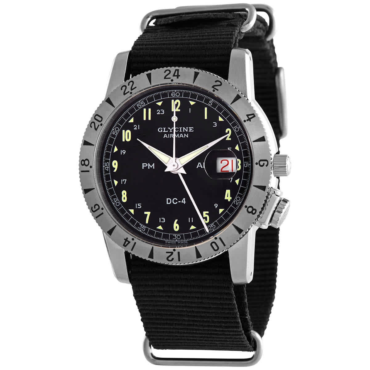 Glycine Glycine Airman 1953 Vintage GMT Automatic Black Dial Men's Watch GL0218