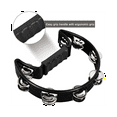 thumbnail image 4 of Tambourine,Metal Jingles Hand Percussion Half-Moon Tambourine and Egg Shakers , Adults, KTV, BLACK, 4 of 5