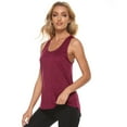 thumbnail image 6 of MESSUEN Womens Workout Tank Tops Open Back Tops for Women Crew Neck Muscle Yoga U Neck Solid Ice Silk Underlay Shirt Women's Summer Blouses Womens Basic Tank Top Red M, 6 of 9