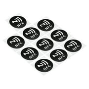 Uxcell NFC Sticker NFC213 Tag Sticker 144 Bytes Memory Blank Round NFC Tags Black 10 Pack