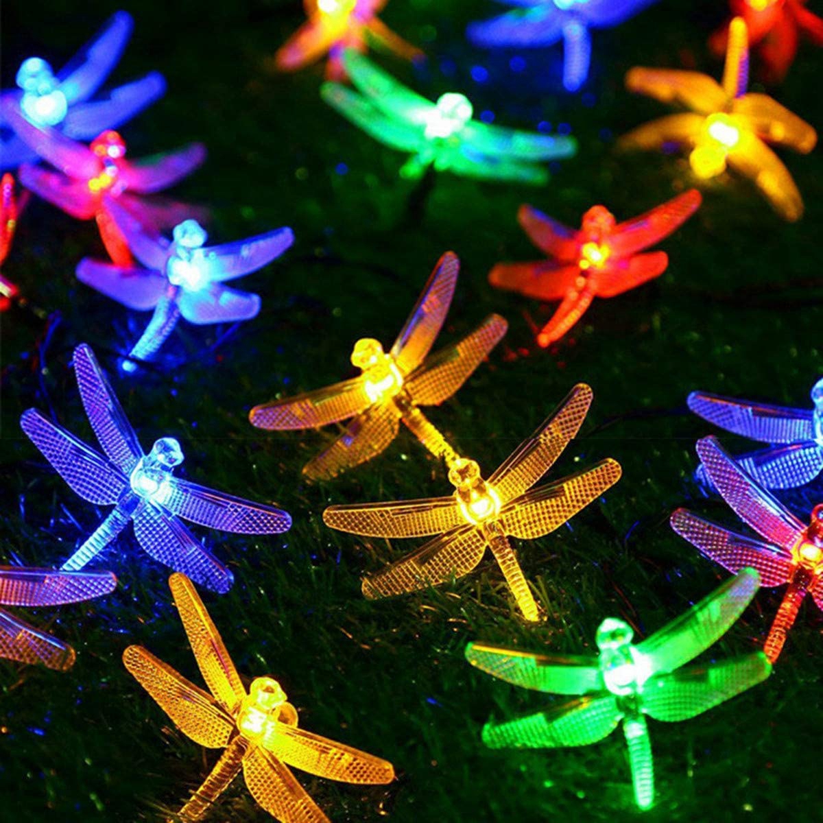Dragonfly Solar String Lights Outdoor