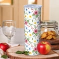 thumbnail image 2 of Pioneer Flower Floral Print Pattern 20oz Skinny Tumbler with Straw & Lid, Double Wall Vacuum Insulated Cup, Leak-Proof, Cup Holder Friendly, Hot 6H Cold 12H, 2 of 6