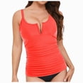 thumbnail image 5 of HCNTES Women Tankini Top Only - Tummy Control Bathing Suit Top Modest Swim Tank Top Swimsuits No Bottom (Y508-Watermelon Red,M), 5 of 9