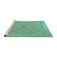 thumbnail image 2 of Ahgly Company Machine Washable Indoor Rectangle Medallion Turquoise Blue Traditional Area Rugs, 2' x 5', 2 of 4