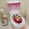 thumbnail image 4 of Paquete de 2 fundas para asiento de inodoro de Halloween, calcomanía 3D de terror para decoración del hogar con temática de Halloween (calavera y manos sangrientas), pegatina decorativa de pared para, 4 of 5