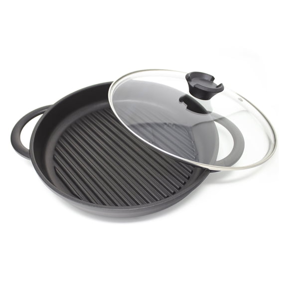 Jean-Patrique The Whatever Pan Cast Aluminum Griddle Pan for Stove Top - Lighter than Cast Iron Skillet Pancake Griddle with Lid - Nonstick Stove Top Grill 10.6" Diameter